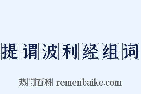提谓波利经组词是什么意思的图片